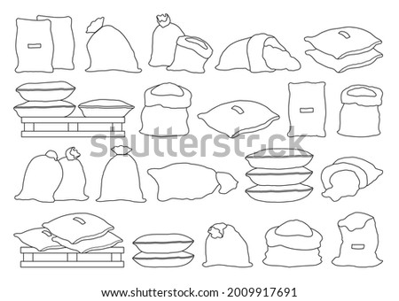 Farmer bag vector illustration on white background. Isolated outline set icon grain sack .Vector outline set icon farmer bag.