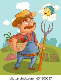 Farmer with a basket of vegetables