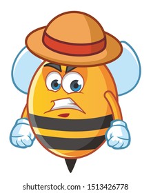 farmer bee mascot character vector design
