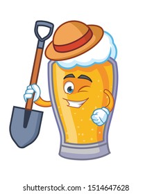 farmer beer cartoon mascot character vector