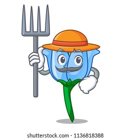 Farmer bell flower character cartoon