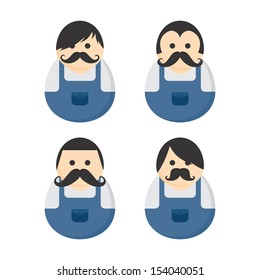 farmer with big mustache avatar portrait user picture