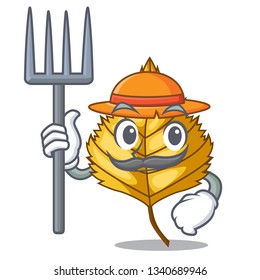 Farmer birch leaf in the mascot shape