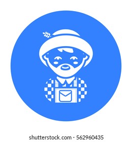 Farmer black icon. Illustration for web and mobile design.