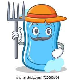 Farmer blue soap character cartoon