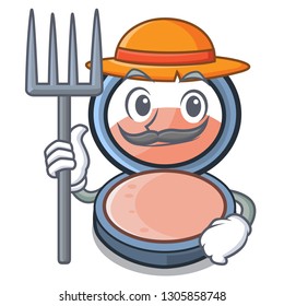 Farmer blush on a cartoon makeup bag