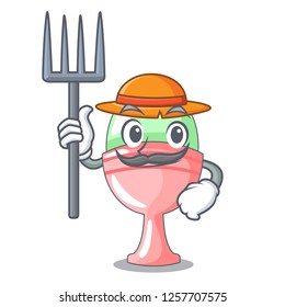 Farmer boiled egg cup isolated on mascot