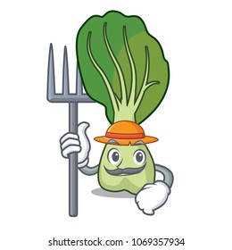 Farmer bok choy character cartoon