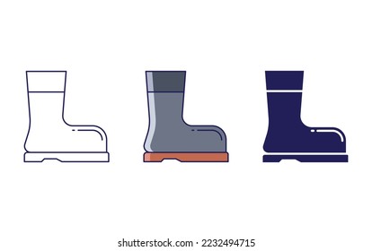 Icono de la línea de arranque del agricultor aislado en fondo blanco, ilustración del vector