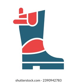 Farmer Boots Vector Glyph Two Color Icon For Personal And Commercial Use.
