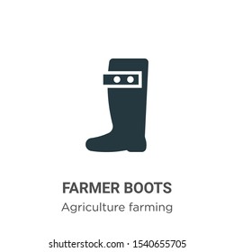 Farmer boots vector icon on white background. Flat vector farmer boots icon symbol sign from modern agriculture farming and gardening collection for mobile concept and web apps design.