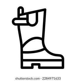 Diseño de iconos de la línea de vectores de boots para agricultores