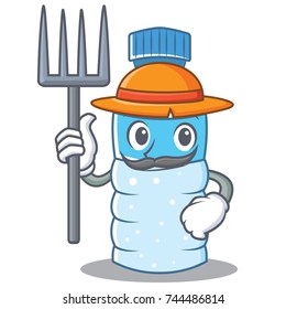 Farmer bottle character cartoon style