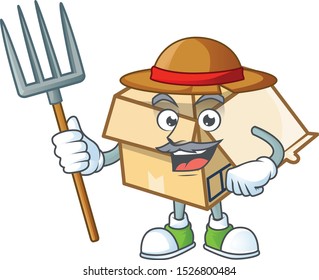 Farmer box cardboard open for goods packaging
