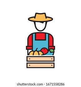 farmer with box of vegetables