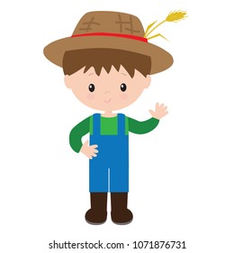 Farmer Boy Vector Illustration 
