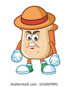 farmer bread mascot character design vector