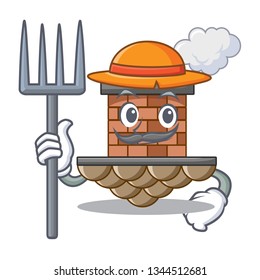 Farmer brick chimney in the shape mascot