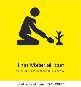 Farmer bright yellow material minimal icon or logo design