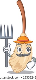 Farmer broom with in a the cartoon