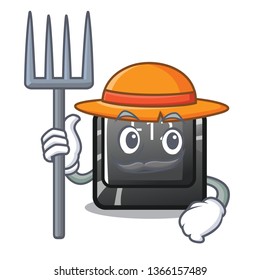 Farmer button f12 on a keyboard mascot