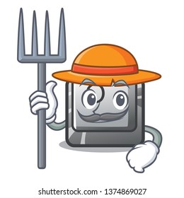 Farmer button O isolated in the cartoon