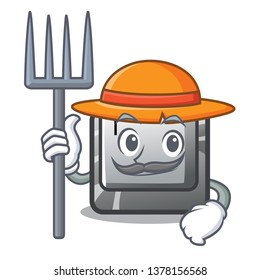 Farmer button T isolated in the cartoon