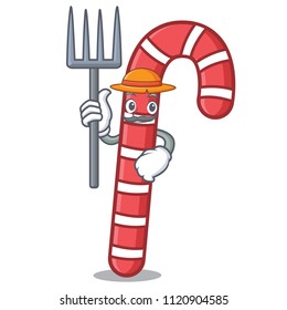 Farmer candy canes character cartoon