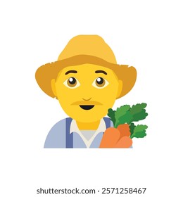 Farmer carrots gardener vector man male men person hat