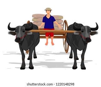 Farmer Cart Vector Design Stock Vector (Royalty Free) 1220148298 ...