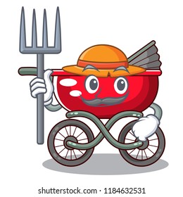 Farmer cartoon baby stroller walk in the park