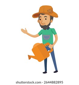 A Farmer Cartoon Character Illustration