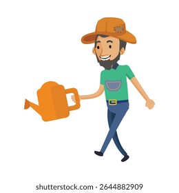 A Farmer Cartoon Character Illustration
