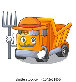 Farmer cartoon truck on the table learn