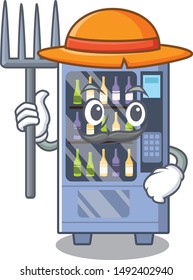 Farmer cartoon wine vending machine on character table