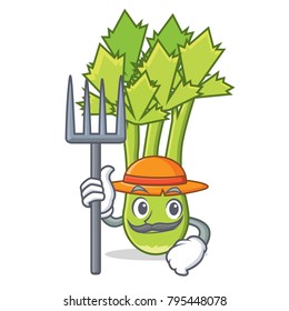Farmer celery character cartoon style