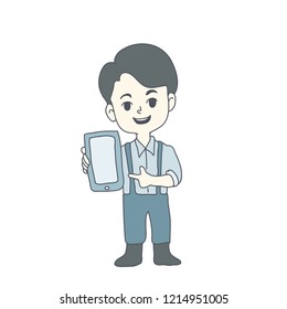 farmer character concept design of vector. doodle style. 