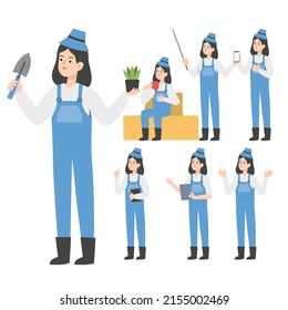 Farmer character design presenting concept