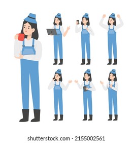 Farmer character design presenting concept