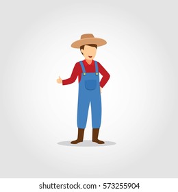 Farmer Character Design Vector.