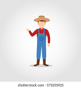 Farmer Character Design Vector.