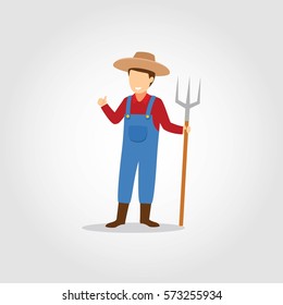 Farmer Character Design Vector.