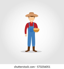 Farmer Character Design Vector.