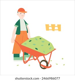 Farmer character, flat cartoon vector illustration.Farming vector illustration.