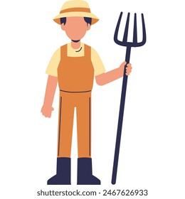 Farmer character. Flat vector illustration