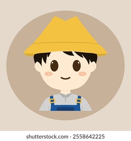 a farmer character icon design