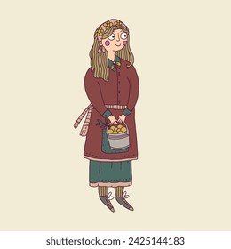 Farmer character illustrations for kids. Farmer family, hand drawing, cute, funny