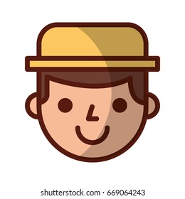 farmer character isolated icon