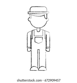 farmer character isolated icon