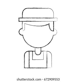 farmer character isolated icon